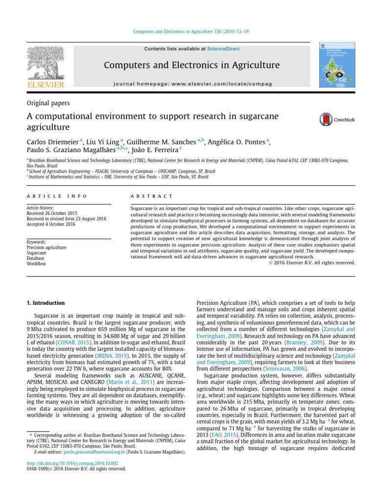 Computer And Electronics In Agriculture