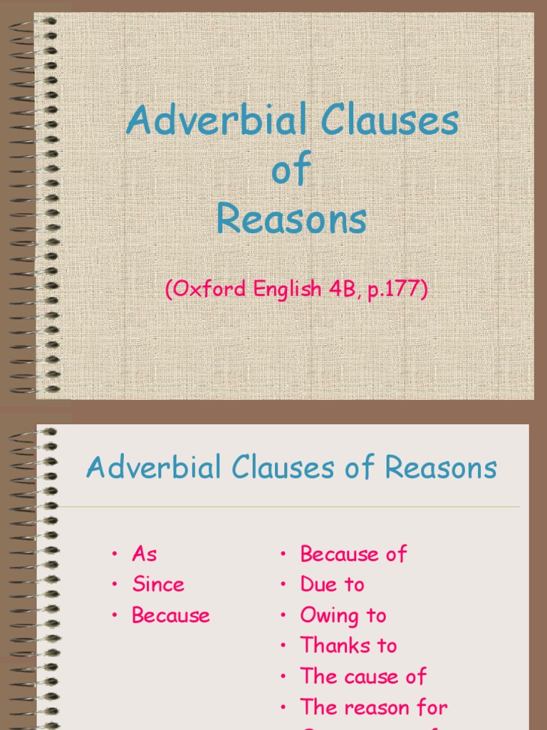 Adverbial Clauses of Reason PDF