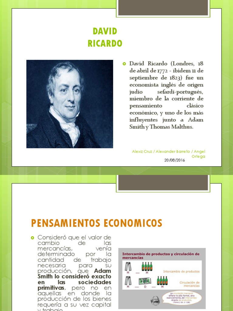 Aportes de David Ricardo a la economía | PDF | Ciencias económicas ...
