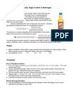 Density: Sugar Content of Beverages: Part A: Standard Solutions