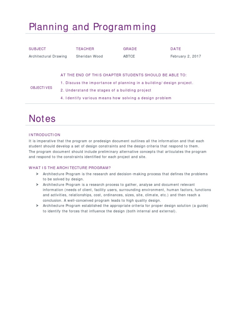 Architecture Planning and Programming | PDF | Graphics | Design