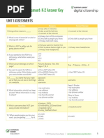 Curriculum Assessment: K-2 Answer Key: Unit 1 Assessments