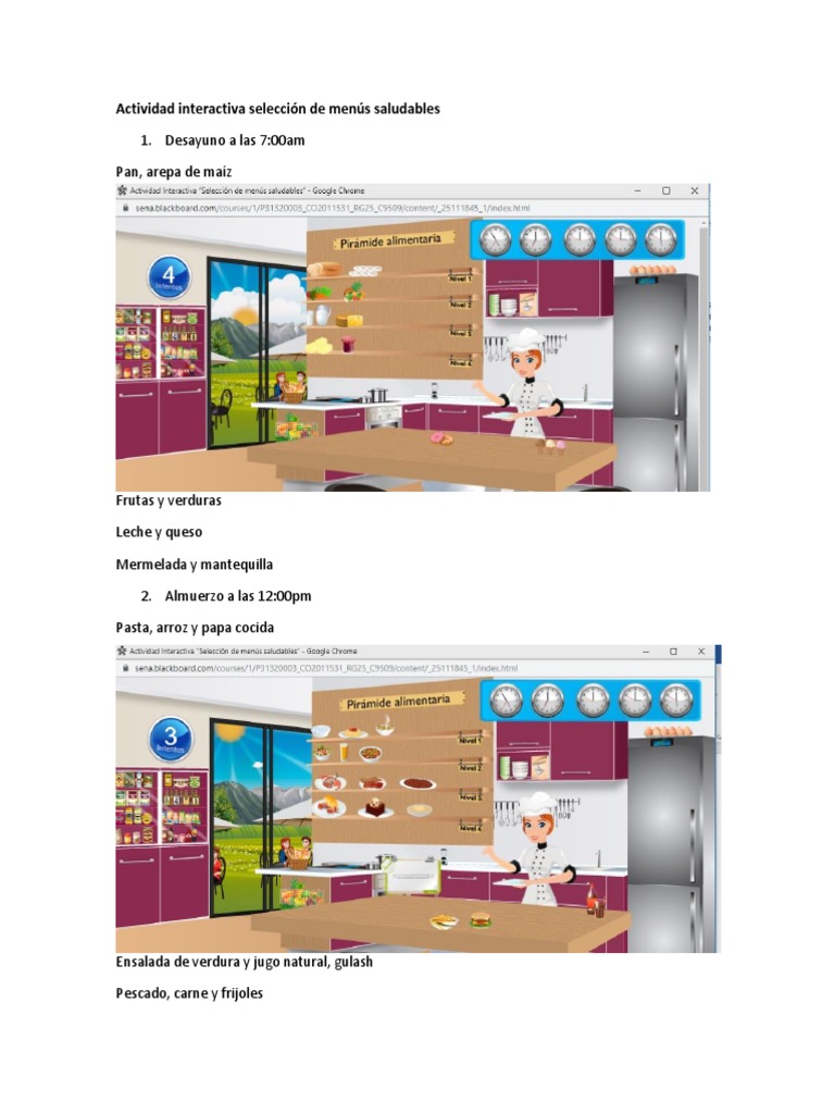 Menú Saludable Interactivo | PDF