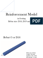 Reinforcement Model: in Footing Rebar Size: D16, D19 and D22