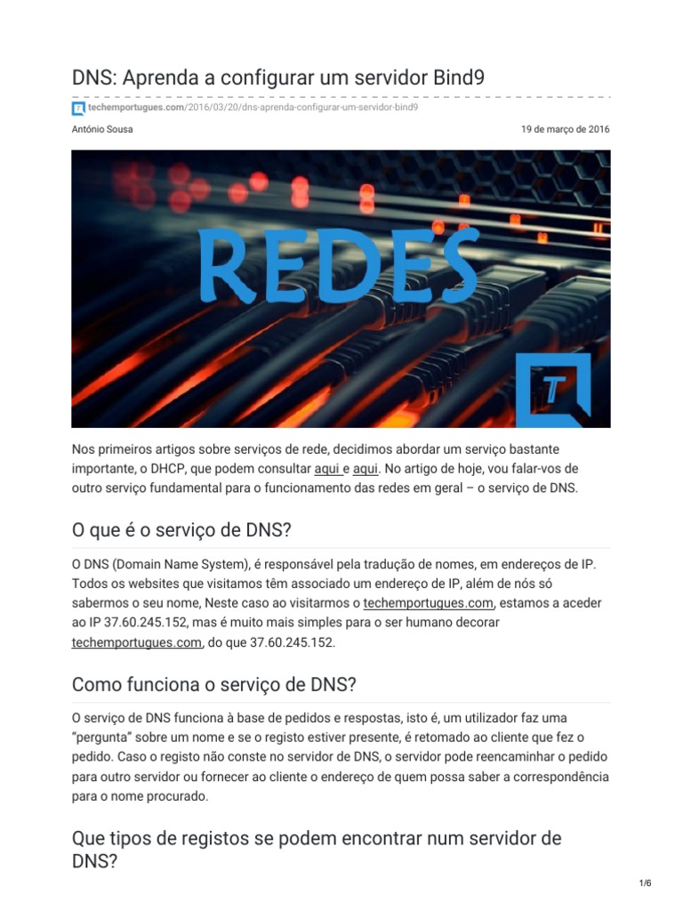DNS Aprenda A Configurar Um Servidor Bind9 PDF | PDF | Sistema de Nomes ...