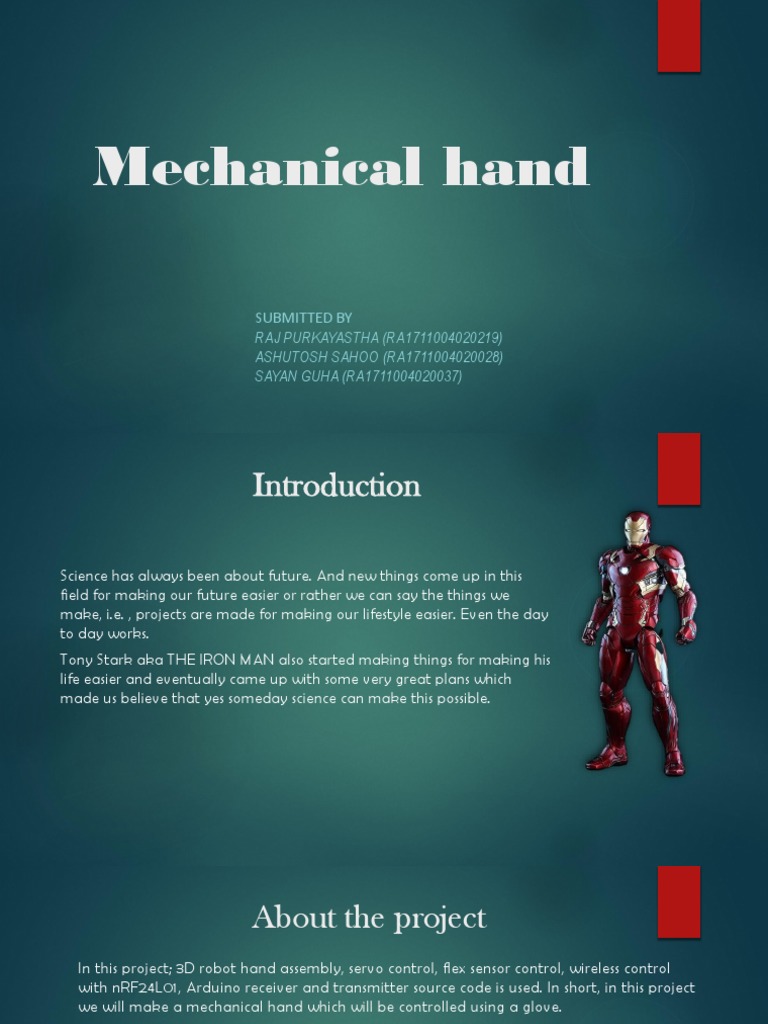 Arduino-Controlled Mechanical Hand Project | PDF | Arduino | Printed ...