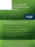 1 Quiz 2 Quarter Philippine Politics and Governance: ST ND