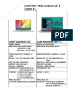 Perbandingan Diantara "Asus Vivobook S13" & "Acer Premium Swift 3"