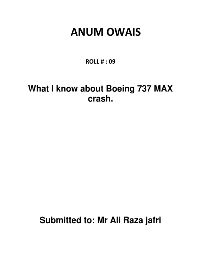 An Analysis Of The Boeing 737 Max Crashes Causes Responses And