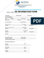 Employee Information Form: JMP Building 2, Aparente Street General Santos City 0922-503 - 5724