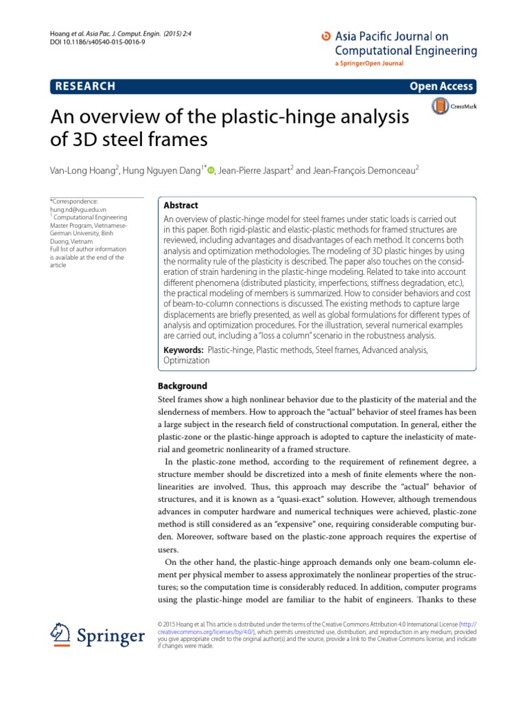 Overview of The Plastic Hinge Analysis PDF Deformation (Engineering) Plasticity (Physics)