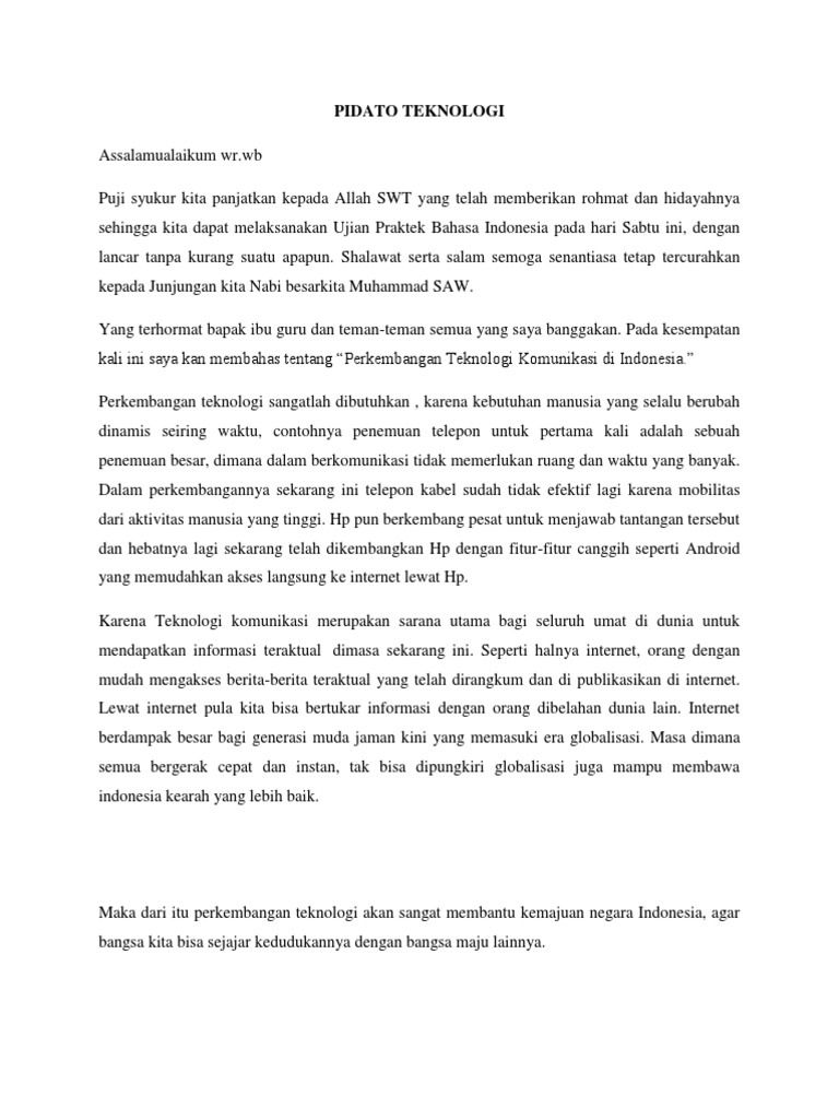 Pidato Teknologi PDF