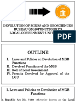 Devolution of Mines and Geosciences Bureau (MGB) Functions To Local Government Units (Lgus)