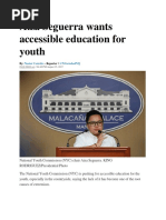 Aiza Seguerra Wants Accessible Education For Youth: Nestor Corrales @ncorralesinq