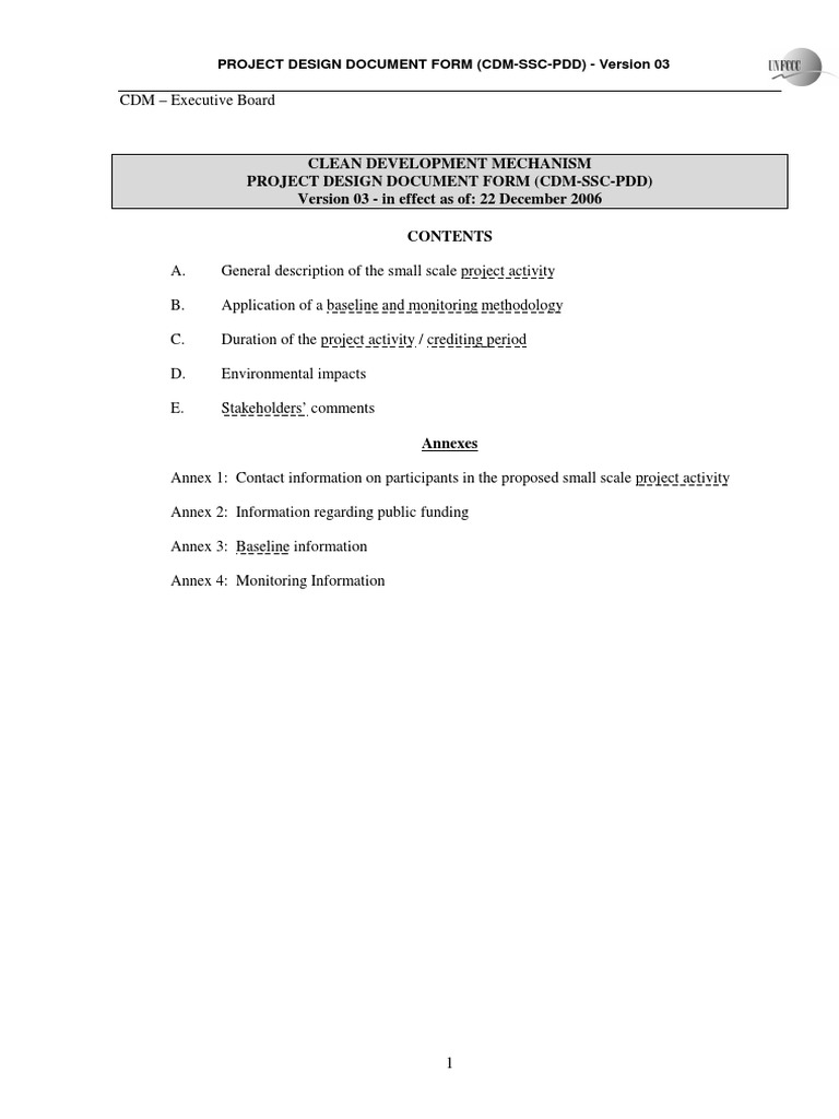 CDM-SSC-PDD for Biomass Power Project | PDF | Cogeneration | Cost Of ...