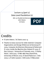 Lecture 13 (Part 2) Data Level Parallelism (1) : EEC 171 Parallel Architectures John Owens UC Davis