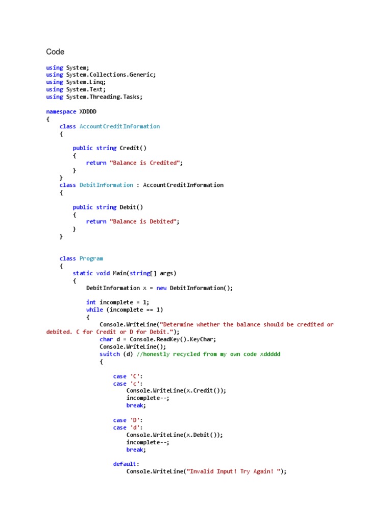 Using Using Using Using Using Namespace Class: Accountcreditinformation ...