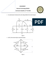 Assignment Electrical Technology (EEE201 Submission Deadline: 21 - 10-2019