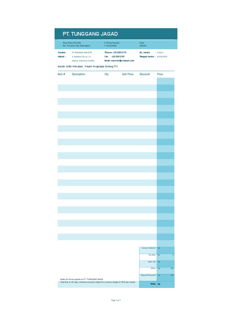 Invoice for Proyek Gedung TF1 | PDF | Invoice | Business Documents