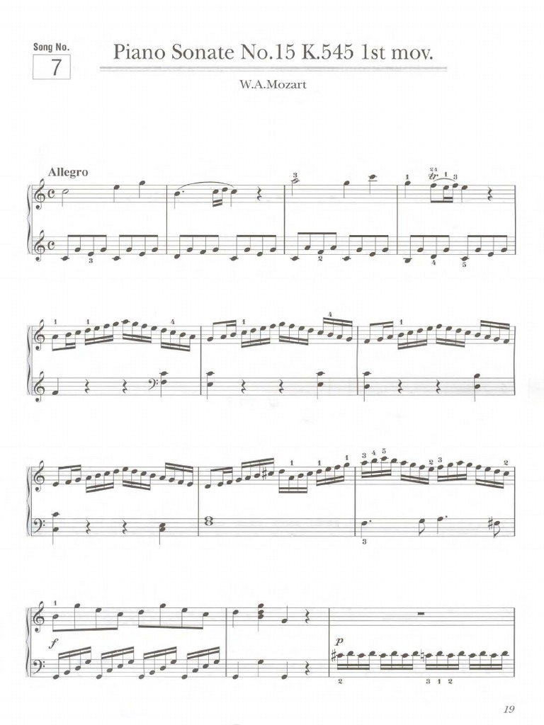 007 W.a.mozart Piano Sonate No.15 K.545 1st Mov.