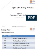 Title: Analysis of Casting Process: Prathamesh Tanaji Dhokare