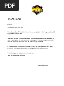 Basketball Solicitation Letter Sample