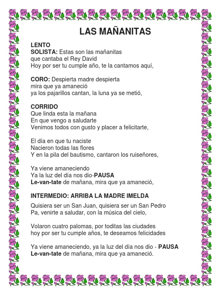 Lento SOLISTA Estas son las mañanitas