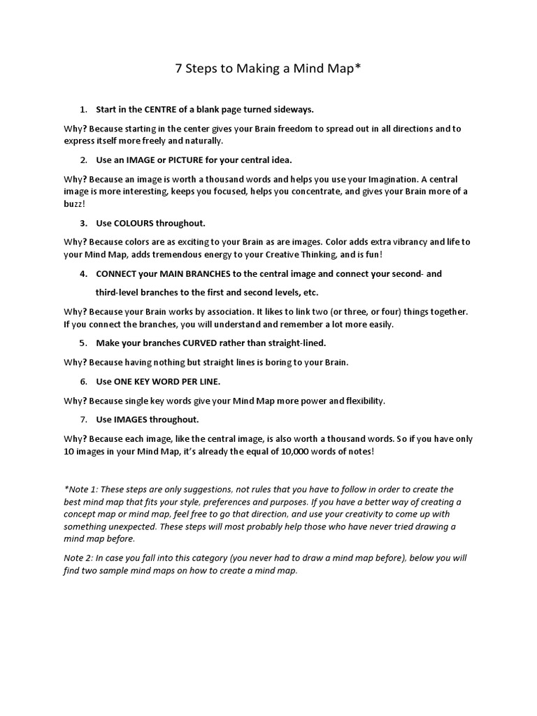 7 Steps to Create a Mind Map | PDF