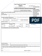 Application For Correction To Particulars Entered in Electoral Roll