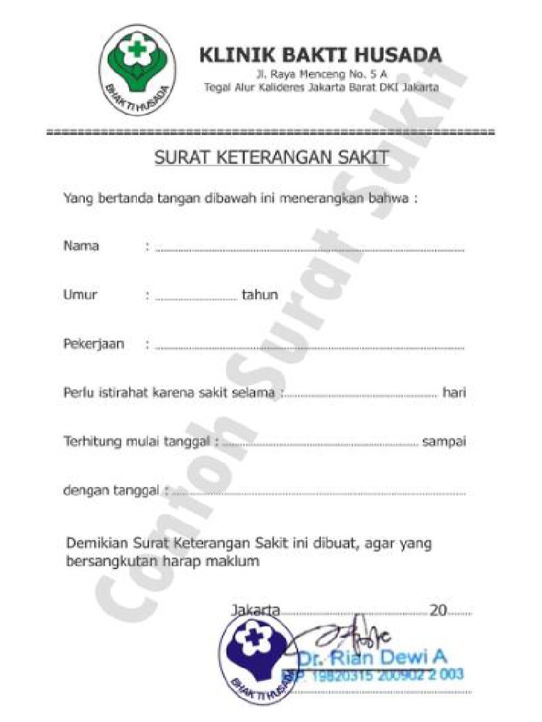 Contoh Surat Sakit Mirip Dokter Converted