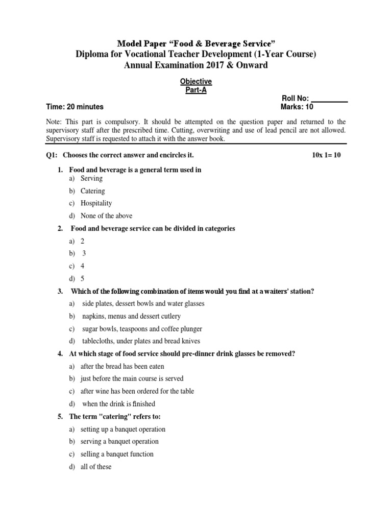 Food And Beverage Converted Foodservice Menu