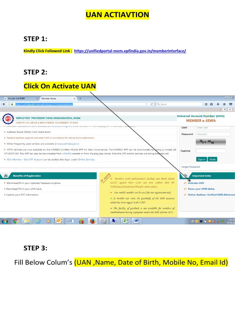UAN Activation and PF Management Guide | PDF