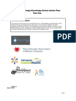 Physical Therapy Knowledge Broker Action Plan Year One: Purpose of The Document