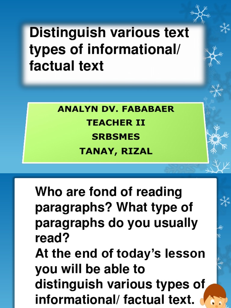 Types of Informational Text Explained | PDF | Sky | Causality