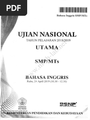 Un Smp 2019 B Inggris P4 Www M4th Lab Net 1 Pdf