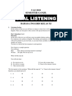 Soal Listening Uas 2018 Kelas Xi