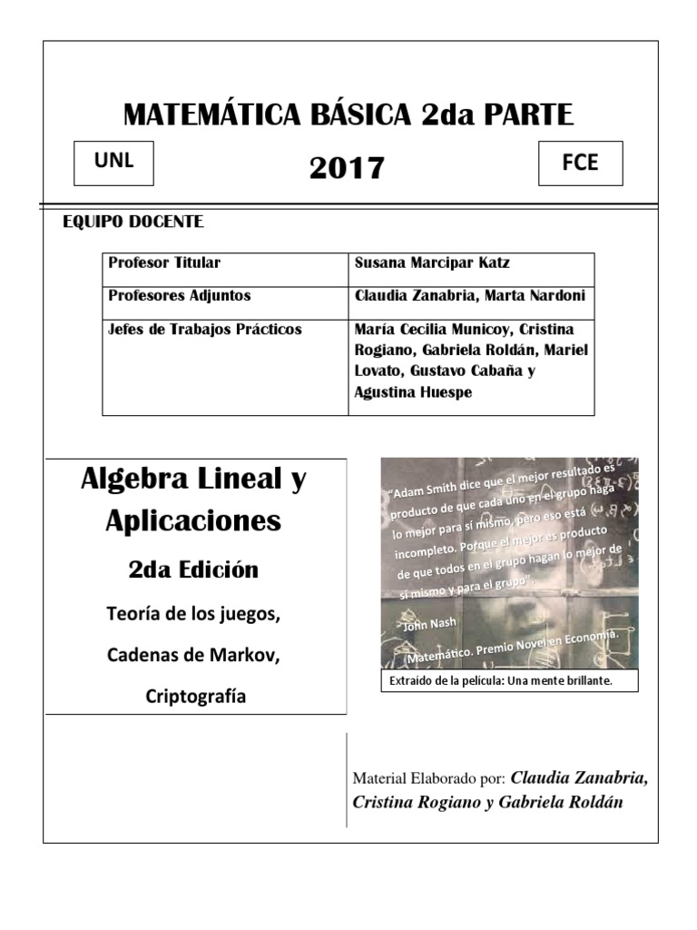 Teoría de Juegos y Álgebra Lineal | PDF | Teoría de juego | Matriz