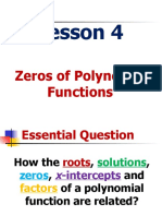 Lesson 4: Zeros of Polynomial Functions