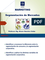 Marketing Segmentación de Mercados: Profesor: Mg. Alvaro Sánchez Colán