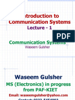 Introduction To Communication Systems: Lecture - 1