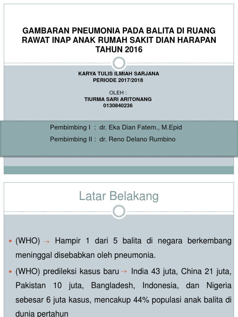 Pneumonia Balita di RS Dian Harapan 2016 | PDF | Kesehatan Holistik