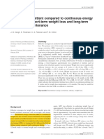 Effects of Intermittent Compared To Continuous Energy Restriction On Short-Term Weight Loss and Long-Term Weight Loss Maintenance