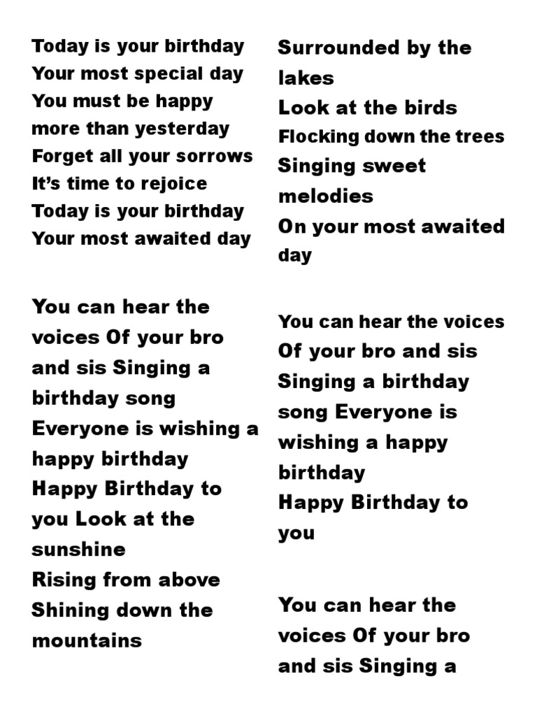 Today Is Your Birthday PDF