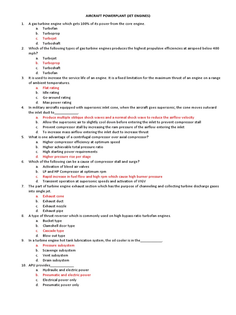 Turbine engine test 1 questions and answers with complete solution