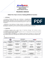 Training Design: District Five-Day In-Service Training (INSET) For Teachers