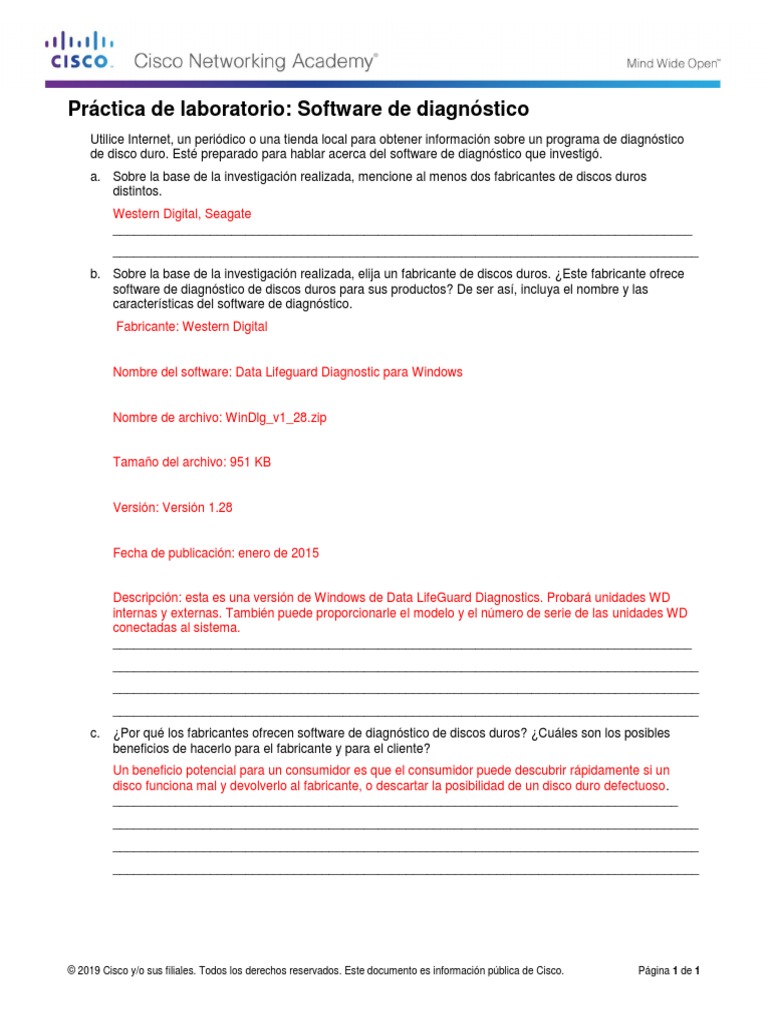 2.2.2.3 Lab - Diagnostic Software | PDF | Disco duro | Software