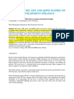 Analysis of Ife, Efe and QSPM Matrix On Business Development Strategy