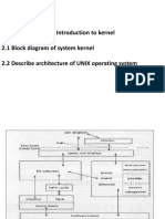 Introduction To Kernel 2.1 Block Diagram of System Kernel 2.2 Describe Architecture of UNIX Operating System