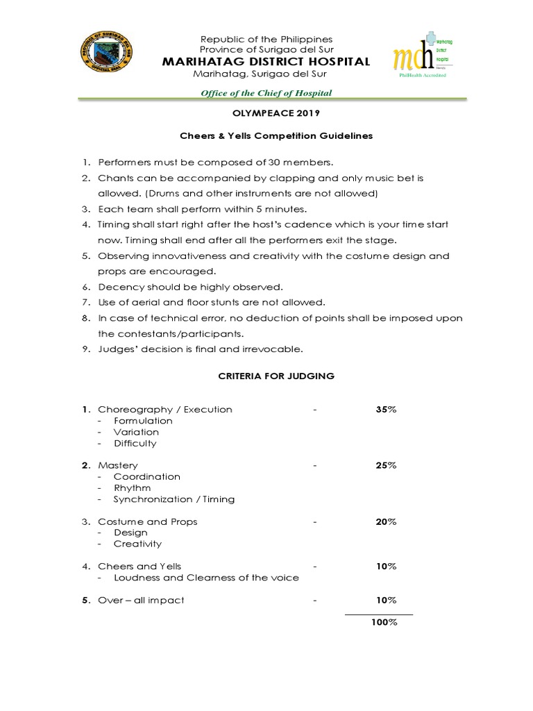 Cheers & Yells Competition Guidelines | PDF
