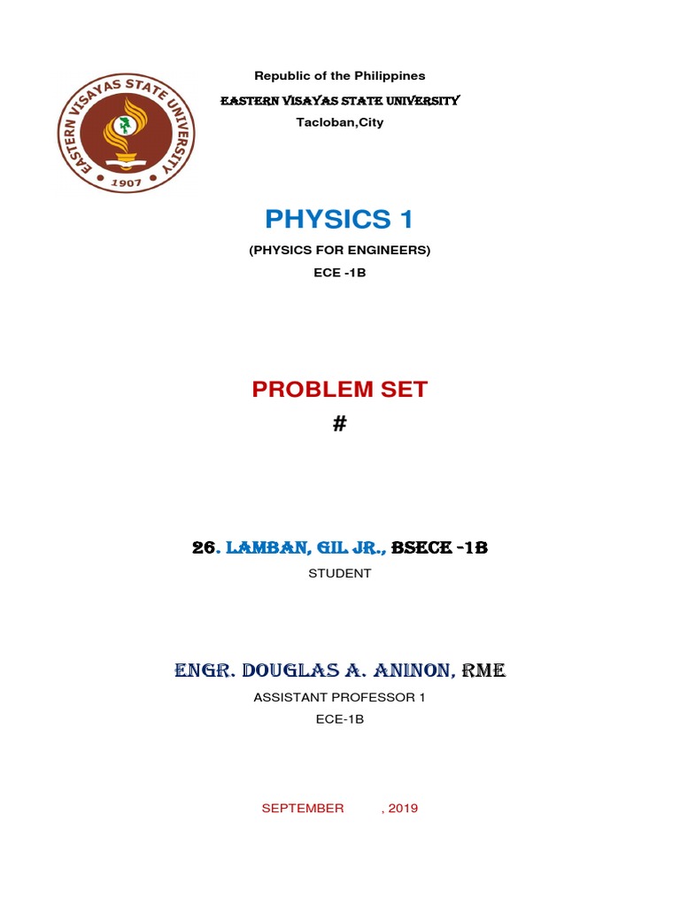 Engineering Physics Problem Set | PDF